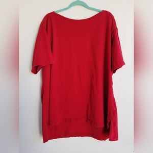 Woman within red boat neck tunic 22/24